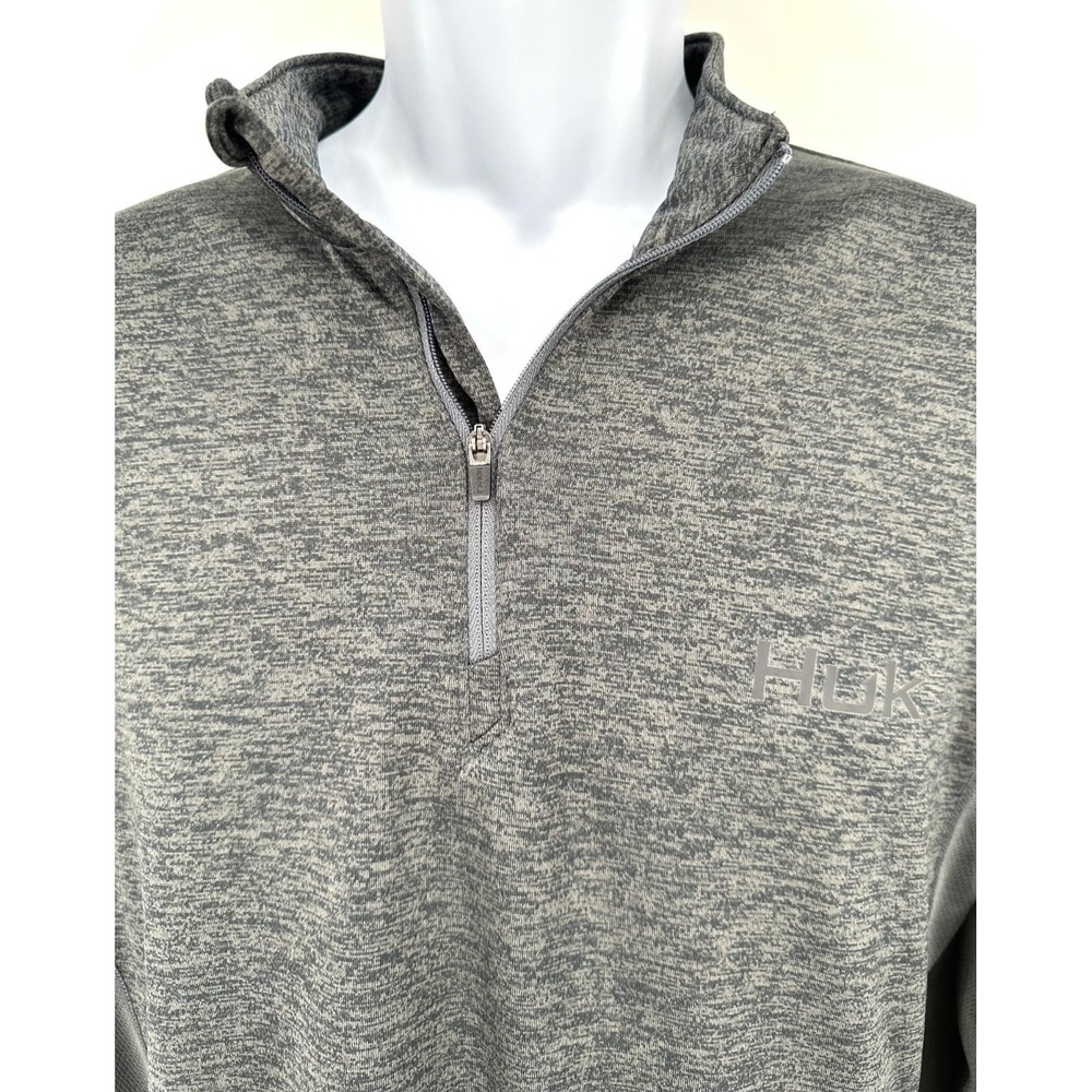 HUK Fishing Volcanic Ash Long Sleeve 1/4 Zip Performance Pullover Shirt Men's M